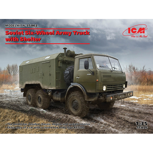 ICM 1/35 Soviet Six-Wheel Army Truck with Shelter Plastic Model Kit