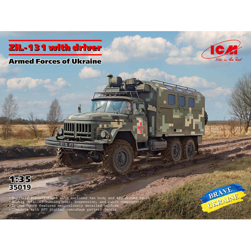 ICM 1/35 ZiL-131 of the Armed Forces of Ukraine with driver Plastic Model Kit