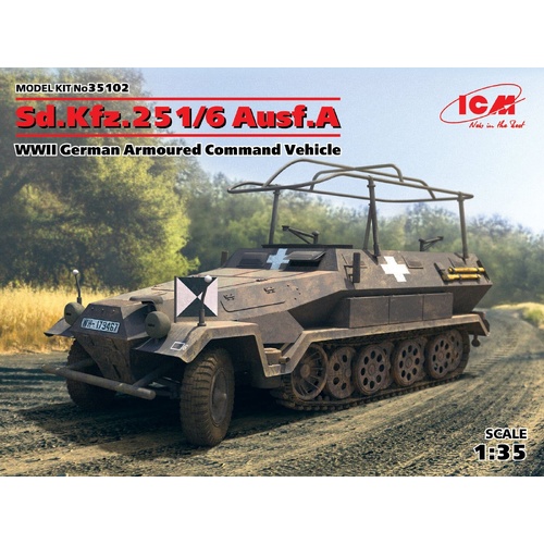 ICM 1/35 Sd.Kfz.251/6 Ausf.A WWII German Armoured Command Vehicle Plastic Model Kit
