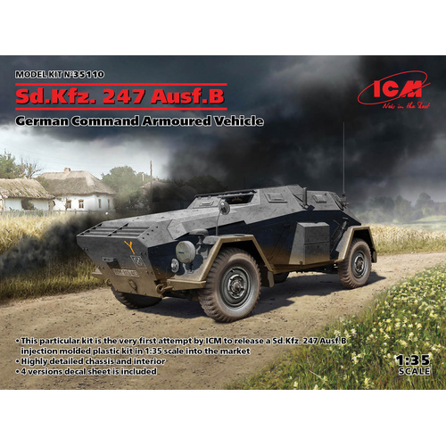 ICM 1/35 Sd.Kfz. 247 Ausf.B German Command Armoured Vehicle Plastic Model Kit