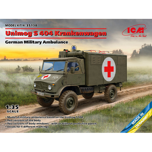 ICM 1/35 Unimog S 404 German Military Ambulance Plastic Model Kit