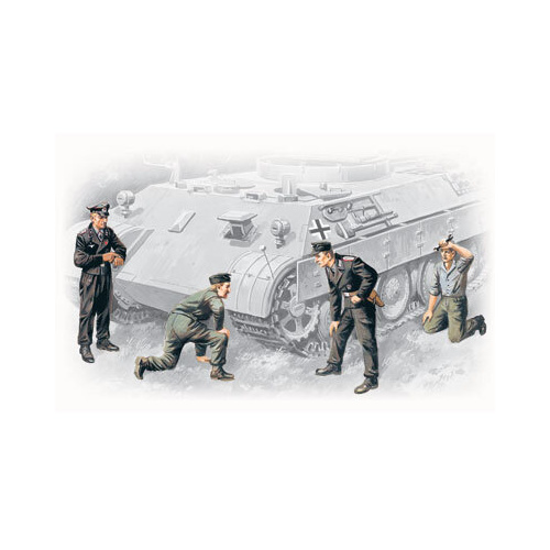 ICM 1/35 German Tank Crew (1943-1945) (4 Figures - 1 officer 1 unterofficer 2 soldiers) Plastic Model Kit