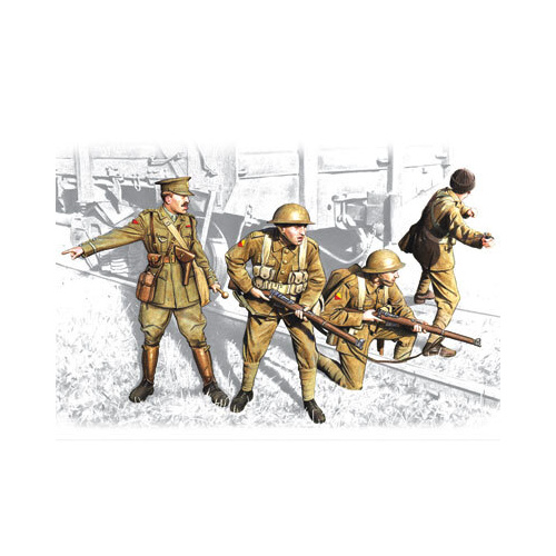 ICM 1/35 British Infantry (1917-1918) (4 Figures - 1 officer 3 soldiers) Plastic Model Kit