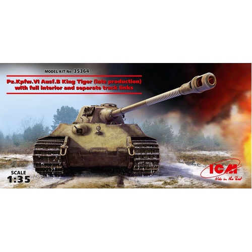 ICM 1/35 Pz.Kpfw.VI Ausf.B King Tiger (Late Production) with full interior WWII German Heavy Tank Plastic Model Kit
