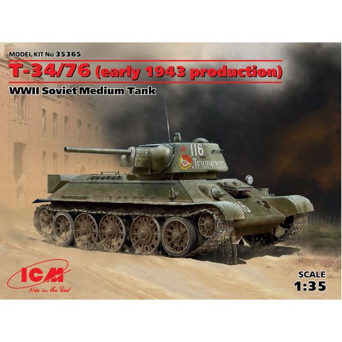 ICM 1/35 ?-34/76 (Early 1943 Production) WWII Soviet Medium Tank Plastic Model Kit
