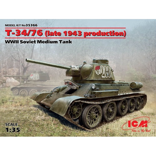 ICM 1/35 ?-34/76 (Late 1943 Production) WWII Soviet Medium Tank Plastic Model Kit