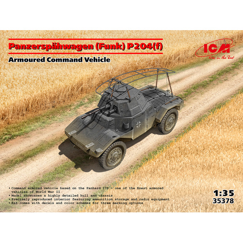 ICM 1/35 Panzerspähwagen (Funk) P204(f) Armoured Command Vehicle Plastic Model Kit