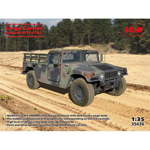 ICM 1/35 Humvee M1097A2 Cargo Carrier Plastic Model Kit