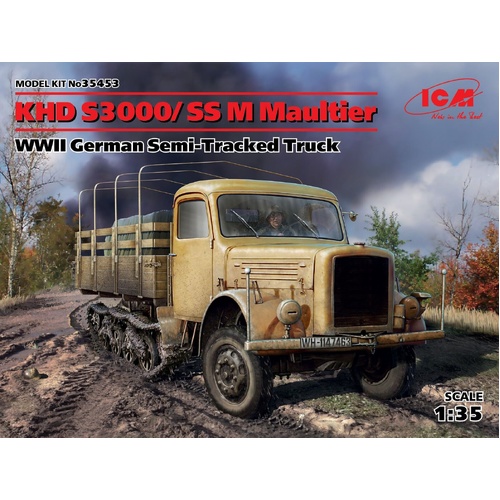 ICM 1/35 KHD S3000/SS M Maultier WWII German Semi-Tracked Truck Plastic Model Kit