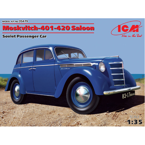 ICM 1/35 Moskvitch-401-420 Saloon Soviet Passenger Car Plastic Model Kit