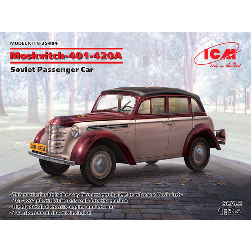 ICM 1/35 Moskvitch-401-420A Soviet Passenger Car Plastic Model Kit