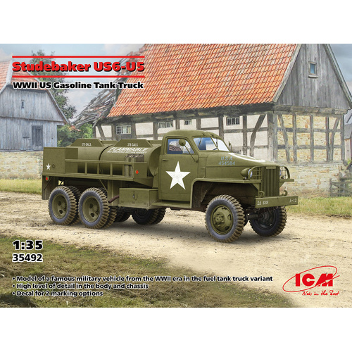 ICM 1/35 Studebaker US6-U5 WWII US Gasoline Tank Truck Plastic Model Kit