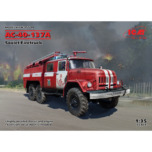 ICM 1/35 AC-40-137A Soviet Firetruck Plastic Model Kit