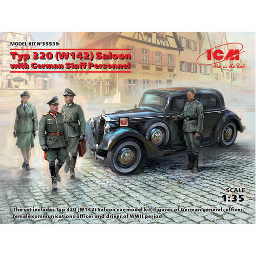 ICM 1/35 Typ 320 (W142) Saloon with German Staff Personnel Plastic Model Kit