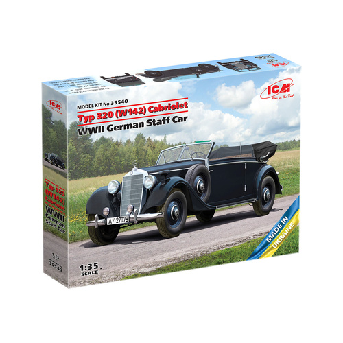 ICM 1/35 Typ 320 (W142) Cabriolet WWII German Staff Car Plastic Model Kit