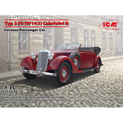 ICM 1/35 Typ 320 (W142) Cabriolet B German Passenger Car Plastic Model Kit