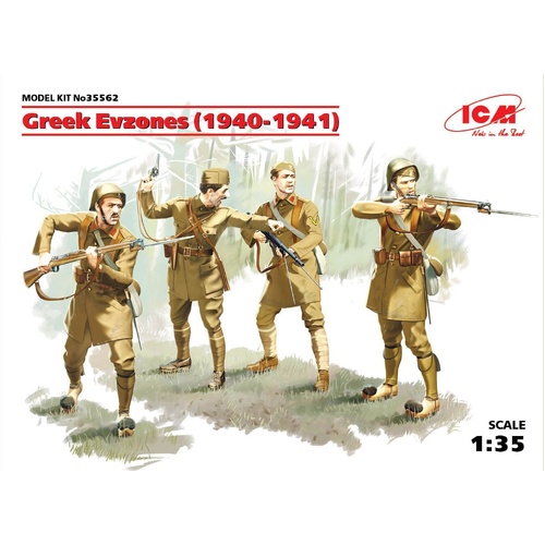 ICM 1/35 Greek Evzones (1940-1941) (4 Figures) Plastic Model Kit
