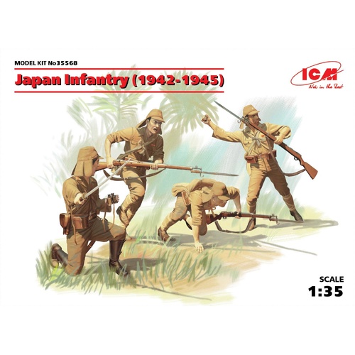 ICM 1/35 Japan Infantry (1942-1945) (4 Figures) Plastic Model Kit