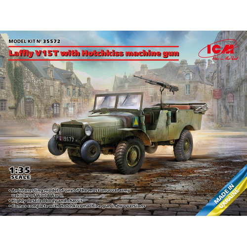 ICM 1/35 Laffly V15T with Hotchkiss machine gun Plastic Model Kit