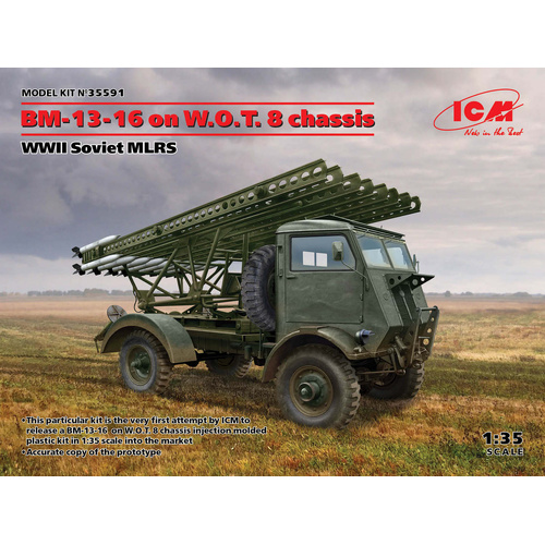 ICM 1/35 BM-13-16 on W.O.T. 8 chassis WWII Soviet MLRS Plastic Model Kit