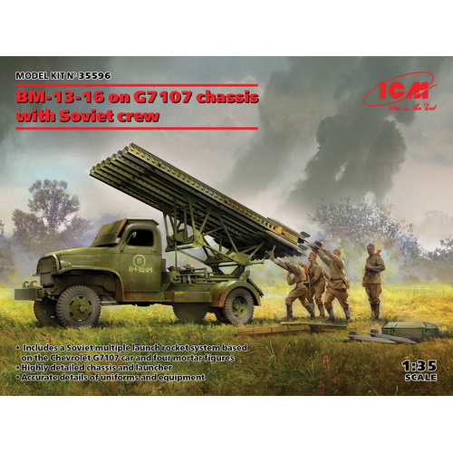 ICM 1/35 BM-13-16 on G7107 chassis with Soviet crew Plastic Model Kit