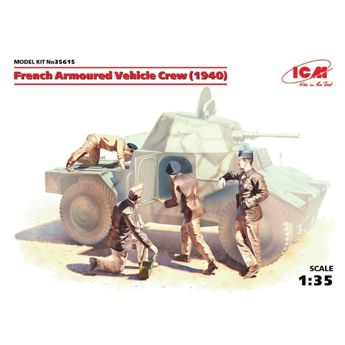 ICM 1/35 French Armoured Vehicle Crew (1940) (4 Figures) Plastic Model Kit