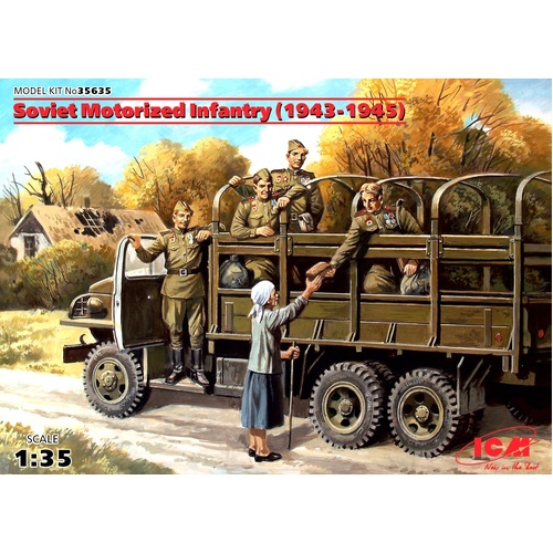 ICM 1/35 Soviet Motorized Infantry (1943-1945) (5 Figures) Plastic Model Kit