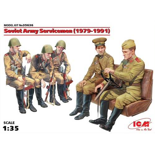 ICM 1/35 Soviet Army Servicemen (1979-1991) (5 Figures) Plastic Model Kit