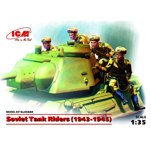 ICM 1/35 Soviet Tank Riders (1943-1945) (4 Figures) Plastic Model Kit