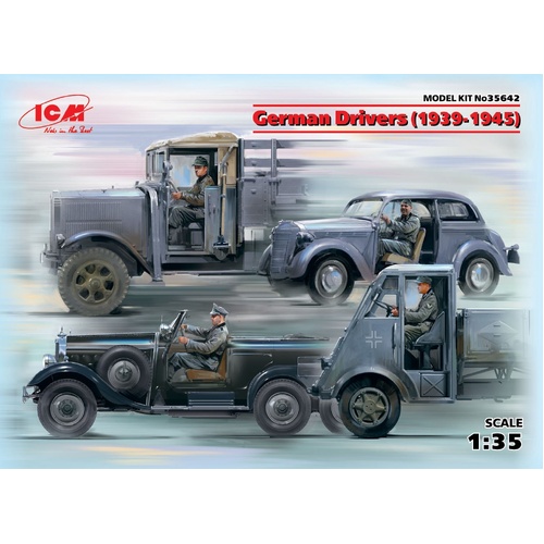 ICM 1/35 German Drivers (1939-1945) (4 Figures) Plastic Model Kit