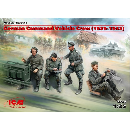 ICM 1/35 German Command Vehicle Crew (1939-1942) (4 Figures) Plastic Model Kit