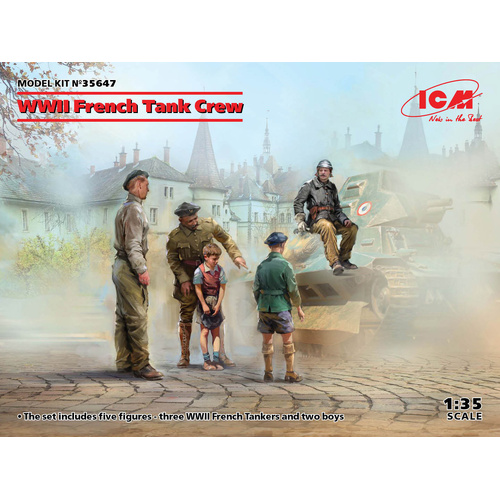 ICM 1/35 WWII French Tank Crew (4 Figures) Plastic Model Kit