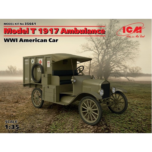 ICM 1/35 Model T 1917 Ambulance WWI American Car Plastic Model Kit