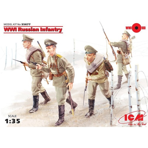 ICM 1/35 WWI Russian Infantry (4 Figures) Plastic Model Kit