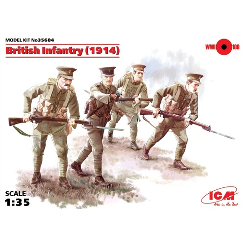 ICM 1/35 British Infantry (1914) (4 Figures) Plastic Model Kit