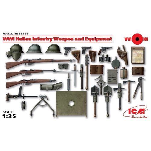 ICM 1/35 WWI Italian Infantry Weapon and Equipment Plastic Model Kit
