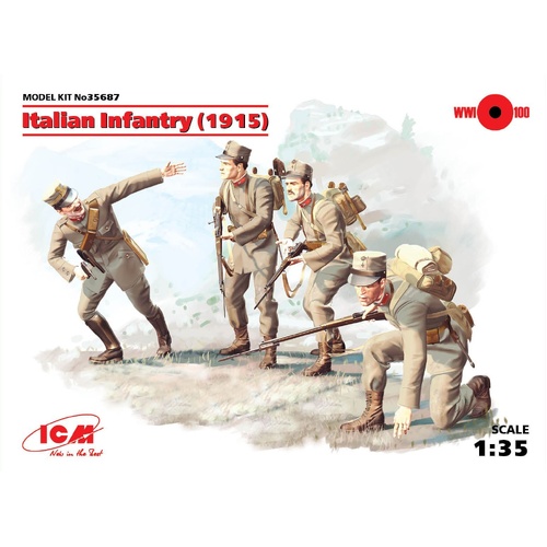 ICM 1/35 Italian Infantry (1915) (4 Figures) Plastic Model Kit
