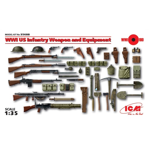 ICM 1/35 WWI US Infantry Weapon and Equipment Plastic Model Kit