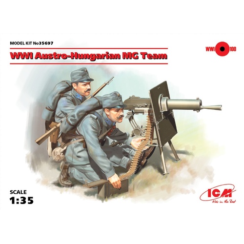 ICM 1/35 WWI Austro-Hungarian MG Team (2 Figures) Plastic Model Kit