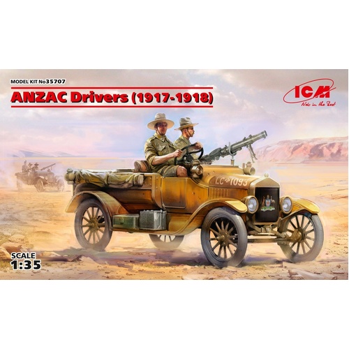 ICM 1/35 ANZAC Drivers (1917-1918) (2 Figures) *Aus Decals* Plastic Model Kit