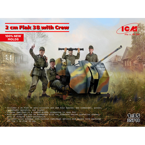 ICM 1/35 Flak 38 with Crew Plastic Model Kit