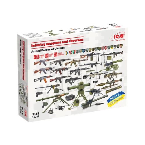 ICM 1/35 Infantry weapons and chevrons of the Armed Forces of Ukraine Plastic Model Kit