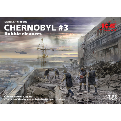 ICM 1/35 Chernobyl#3. Rubble cleaners (5 Figures) Plastic Model Kit