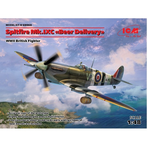 ICM 1/48 Spitfire Mk.IXC "Beer Delivery" WWII British Fighter Plastic Model Kit