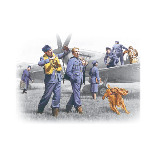 ICM 1/48 RAF Pilots and Ground Personnel (1939-1945) (7 Figures) Plastic Model Kit