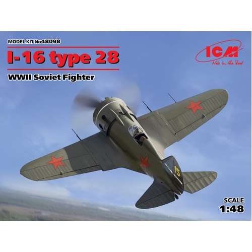 ICM 1/48 I-16 type 28 WWII Soviet Fighter Plastic Model Kit
