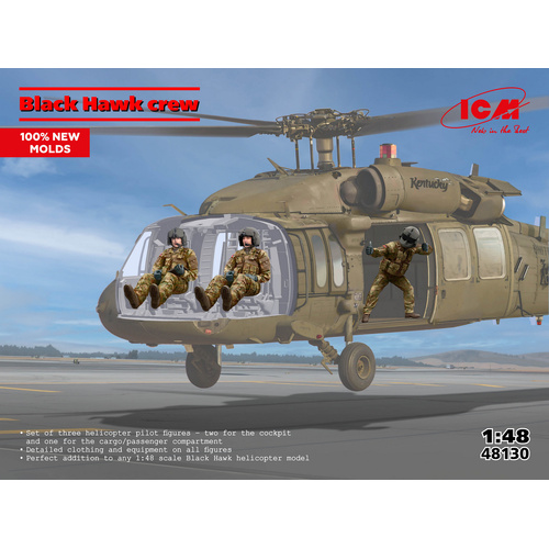 ICM 1/48 Black Hawk crew (3 Figures) Plastic Model Kit