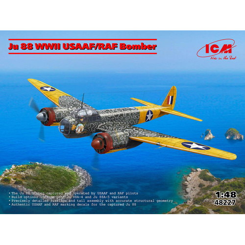 ICM 1/48 Ju 88 WWII USAAF/RAF Bomber Plastic Model Kit