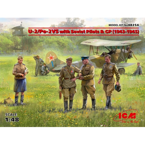 ICM 1/48 U-2/Po-2VS with Soviet Pilots & GP (1943-1945) Plastic Model Kit