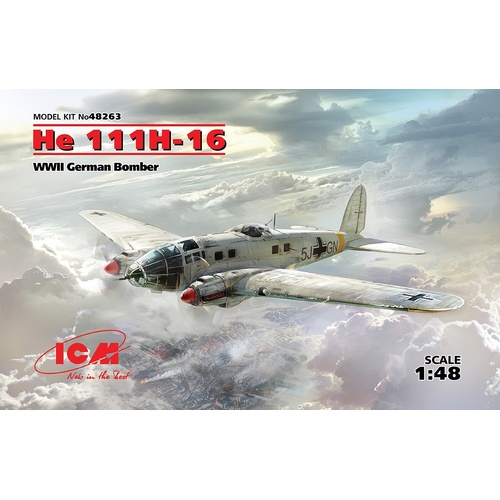 ICM 1/48 He 111H-16 WWII German Bomber Plastic Model Kit